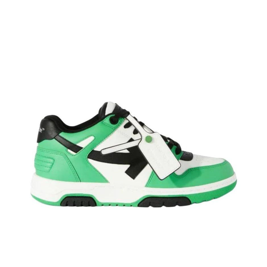 OFF WHITE Out Of Office Leather Sneakers 'Neon Green Black White'
