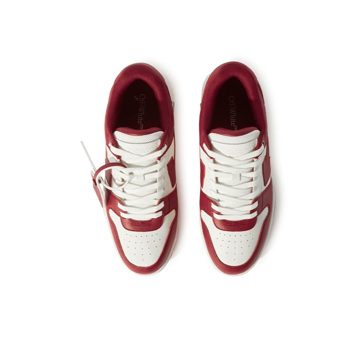 OFF-WHITE Out Of Office OOO Low Tops Burgundy White