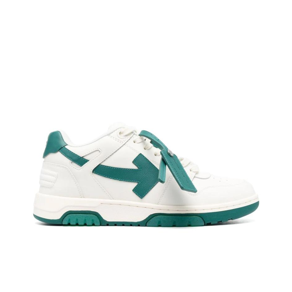 OFF WHITE Out Of Office Ooo Low Tops White Green FW22