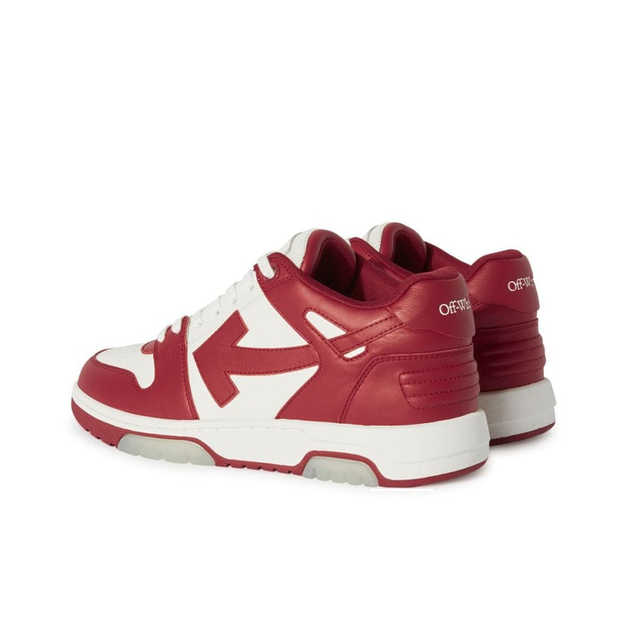 OFF-WHITE Out Of Office OOO Low Tops Burgundy White