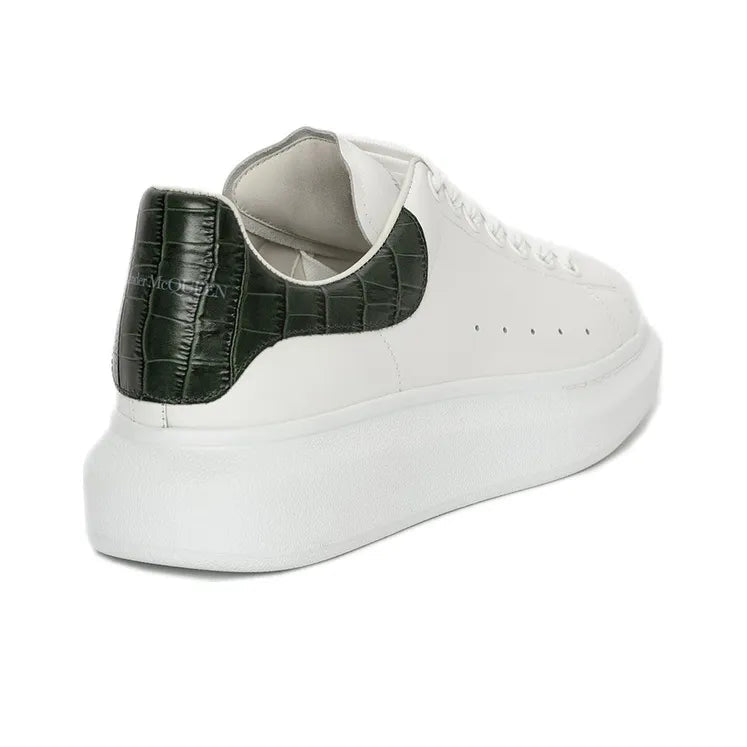 ALEXANDER MCQUEEN OVERSIZED WHITE FOREST GREEN EMBOSSED CROCO