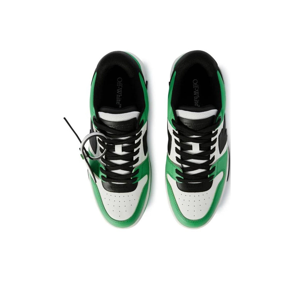 OFF WHITE Out Of Office Leather Sneakers 'Neon Green Black White'